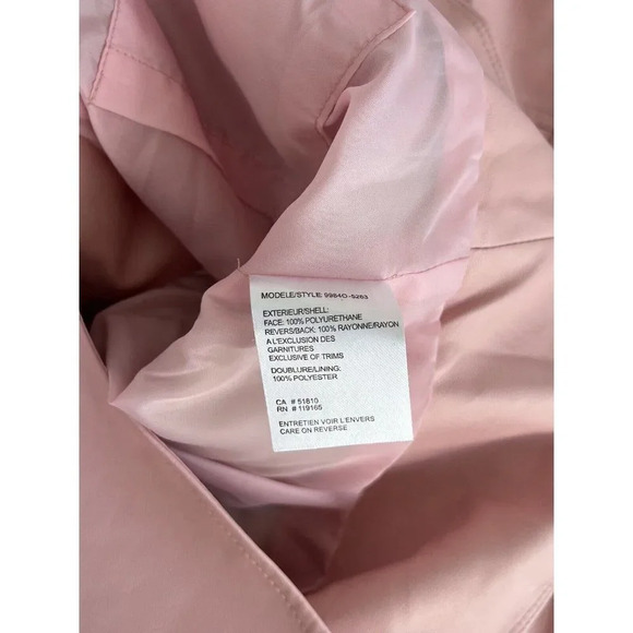 Tribal Faux Leather Jacket Blazer Ruffles Full Zip Front Womens Pink Size 6 - Picture 10 of 10